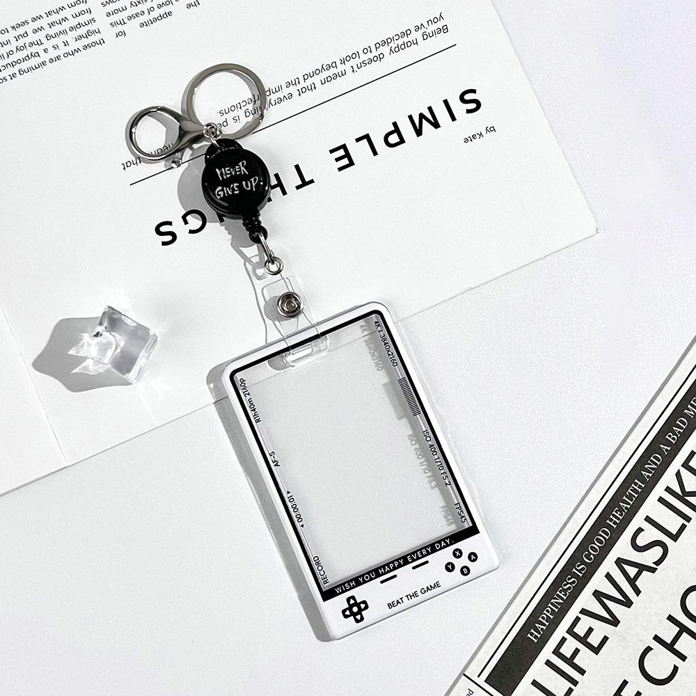 1Pcs New Kpop Card Holder Korean Fashion Transparent Student Card Protector Display with String Photocard Holder for Kids Idol