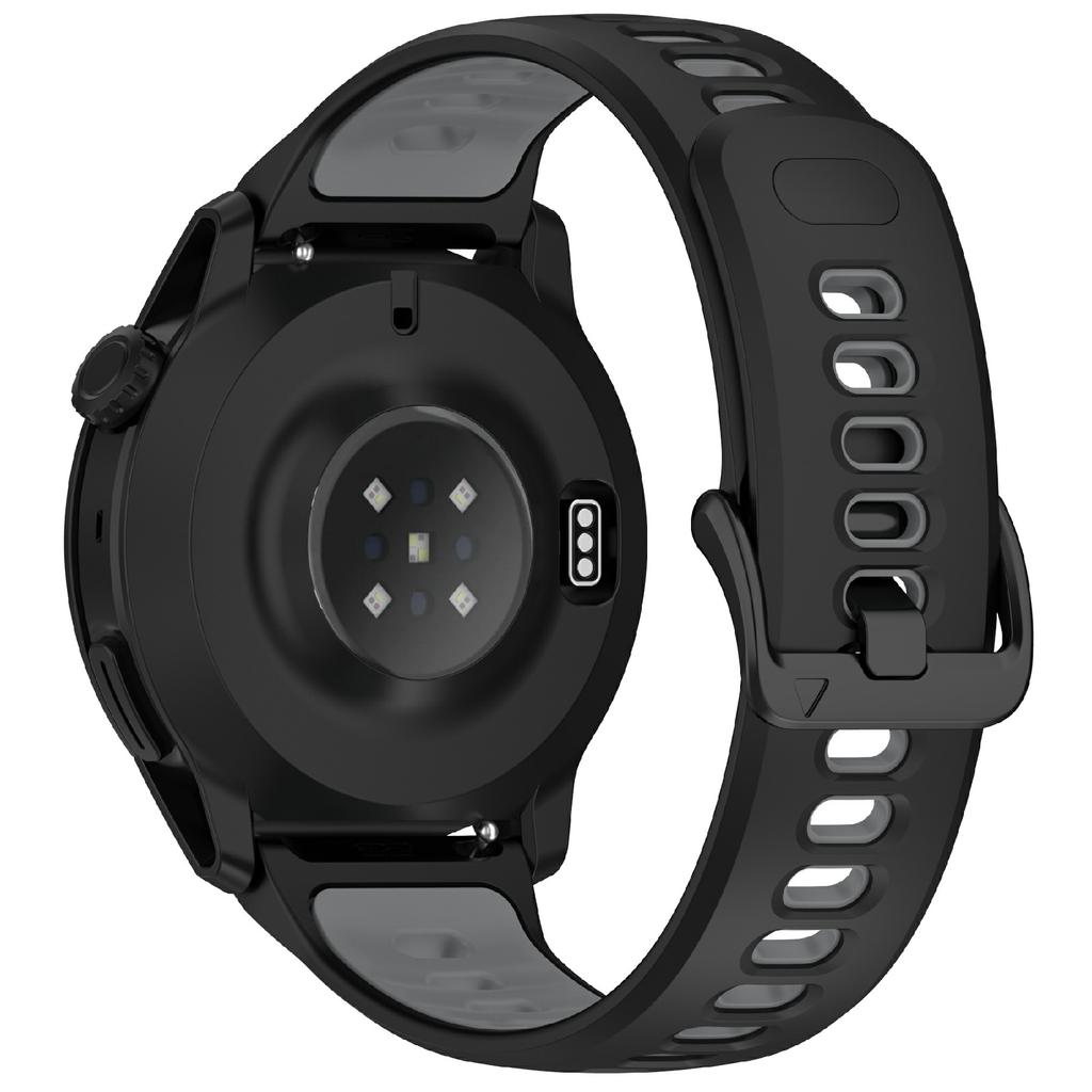 22mm Dual Color Silicone Strap for Coros Pace 4 Quick Release Watch Band with Snap Button