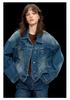 Women's 2025 Vintage High-Waisted Slimming Denim Jacket - Faded Retro Loose-Fit
