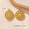 Copper-Plated Auspicious Eight Treasures Compass Pendant Necklace with 24K Gold and Strong Color Retention.