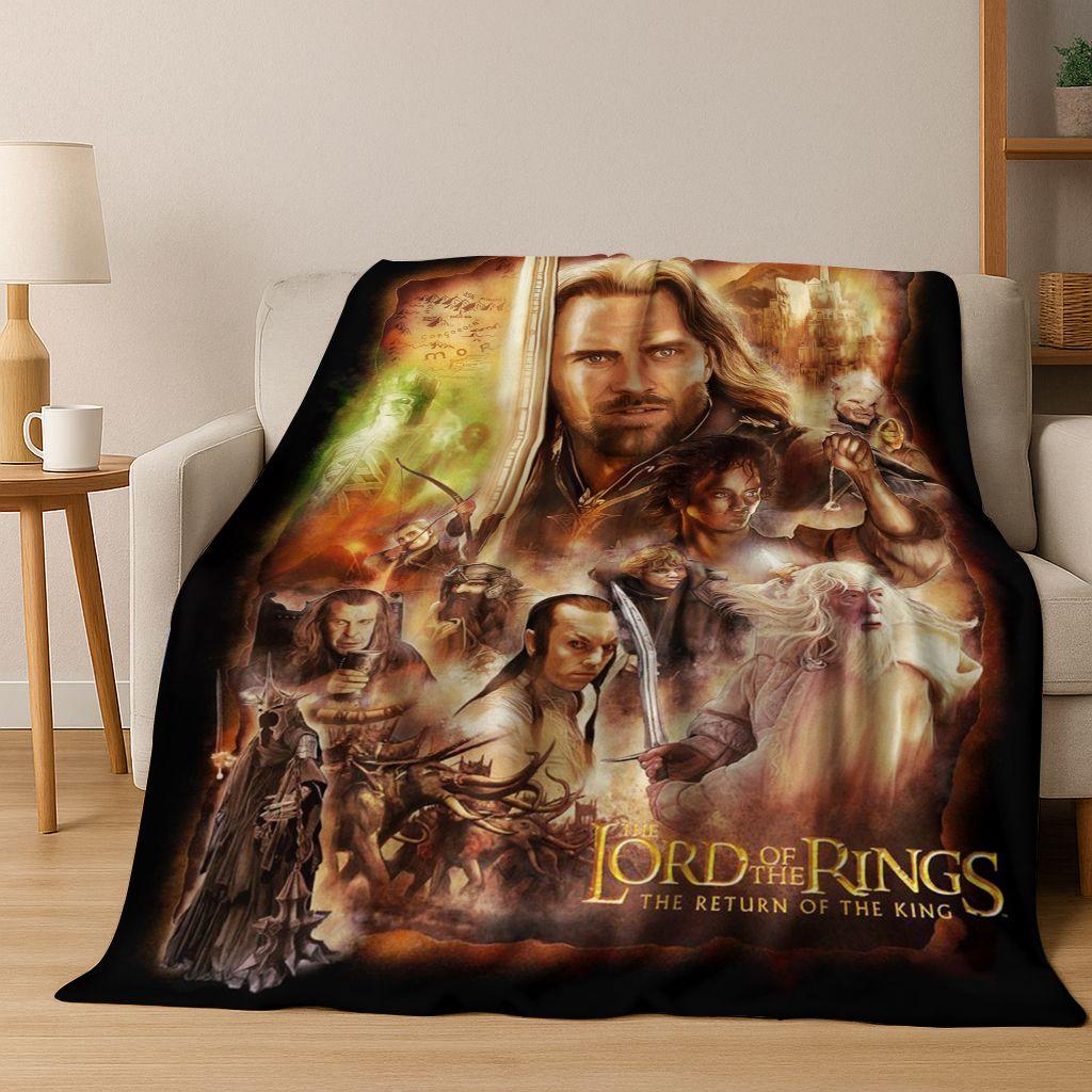 26 Style L-Lord of Rings H-Hobbit Movie Flannel Blanket,Warm and Cozy Soft Throw Blanket for Home Bedroom Bed Sofa Cover Gift