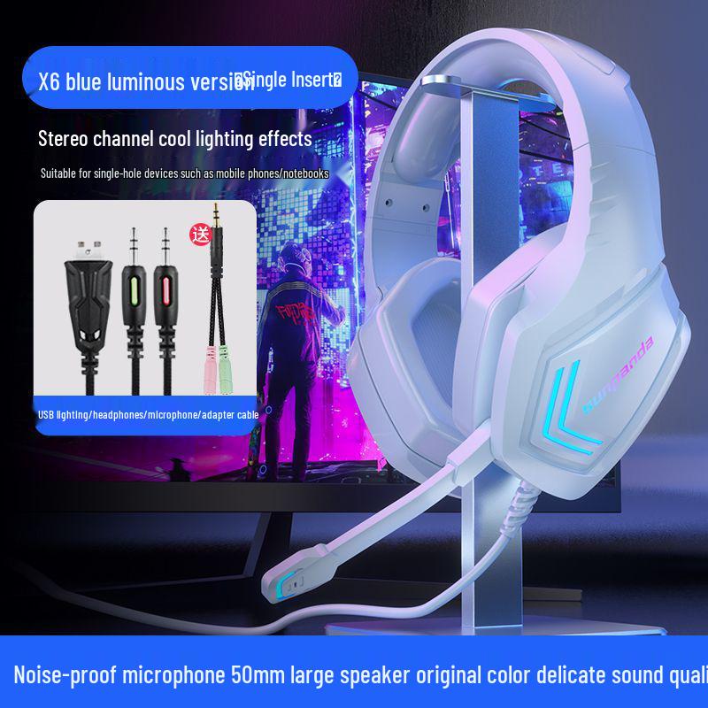 Gaming USB Headphones: Noise-Cancelling with Cool Lighting Effects for PC & Laptop