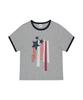 MAHAGRID Flag Applique Ringer Crop Tee Gray(Mg2Gmft513A)