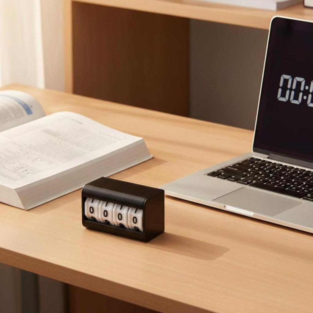 Desktop Number Counter Multi-Use Manual Digit Counter Counting Tool Resettable No Battery Needed for Exam Countdown
