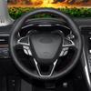 DIY Steering Wheel Cover Black Artificial Leather Car Steering Wheel Cover For Ford Fusion Mondeo 2013 2014 EDGE 2015