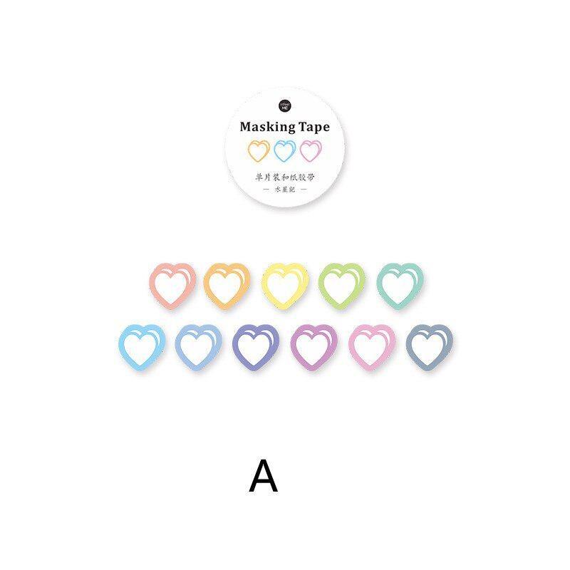 100Pcs/roll Love Heart-shaped Washi Tape Confession Poem Series Hand Account DIY Decoration Sticker Masking Tape Journal Decor