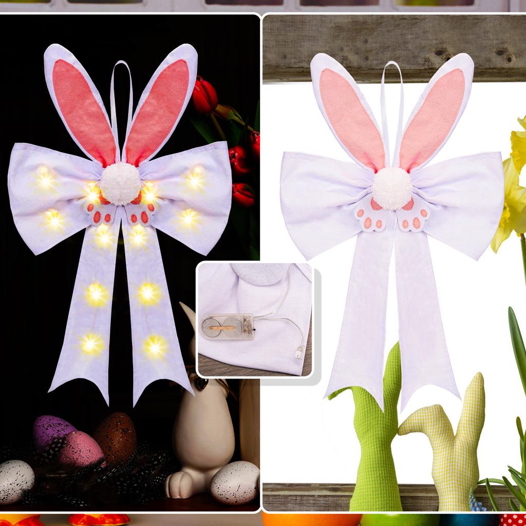 Easter Pendant With Light Luminous Ears Pendant Door Window Decoration Small Gift