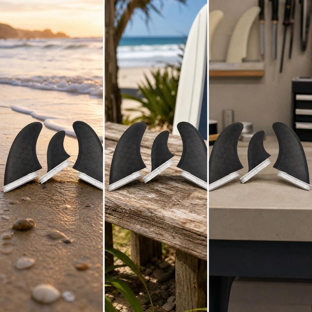 3 Pieces MR Surfboard Fin Textured for Paddling
