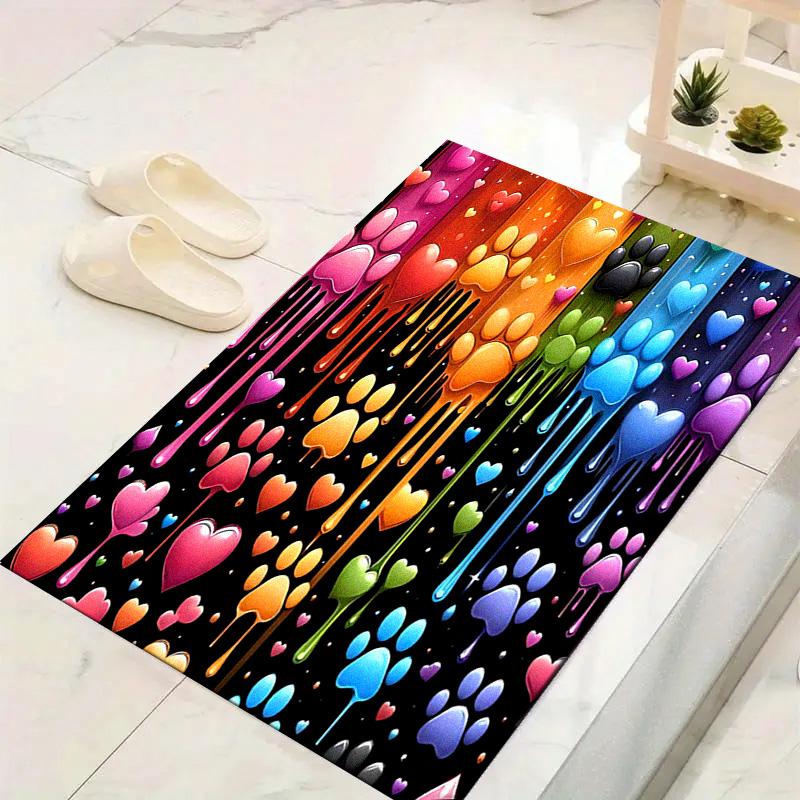 Cute Paws Carpet Rug for Living Room Bedroom Home Sofa Decoration,Kids Play Non-slip Floor Mat