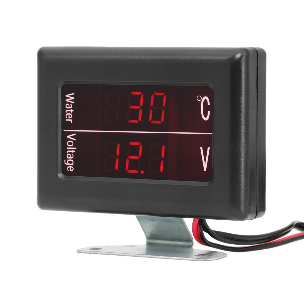 Jauge Numérique Universelle 2 en 1 Température d'Eau + Voltmètre 12V / 24 V avec Capteur M10 pour Voiture / Camion Voltmètre