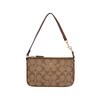 Nolita 19 Presbyopia Coated Canvas and Leather Clutch Small Size Women's Khaki Brown
