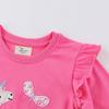 Unicorn Embroidery Long Sleeve Girls' T-Shirt - Spring & Autumn Round Neck