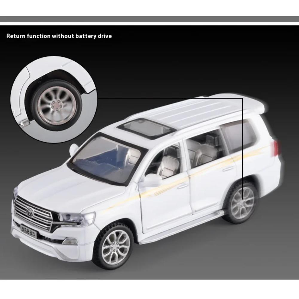 Miniaturen 1/32 Toyota Land Cruiser Legierung Off Road Diecast Modell Sound Licht Pull Back Spielzeug Schreibtisch Fahrzeugmodell Ornamente Geschenk