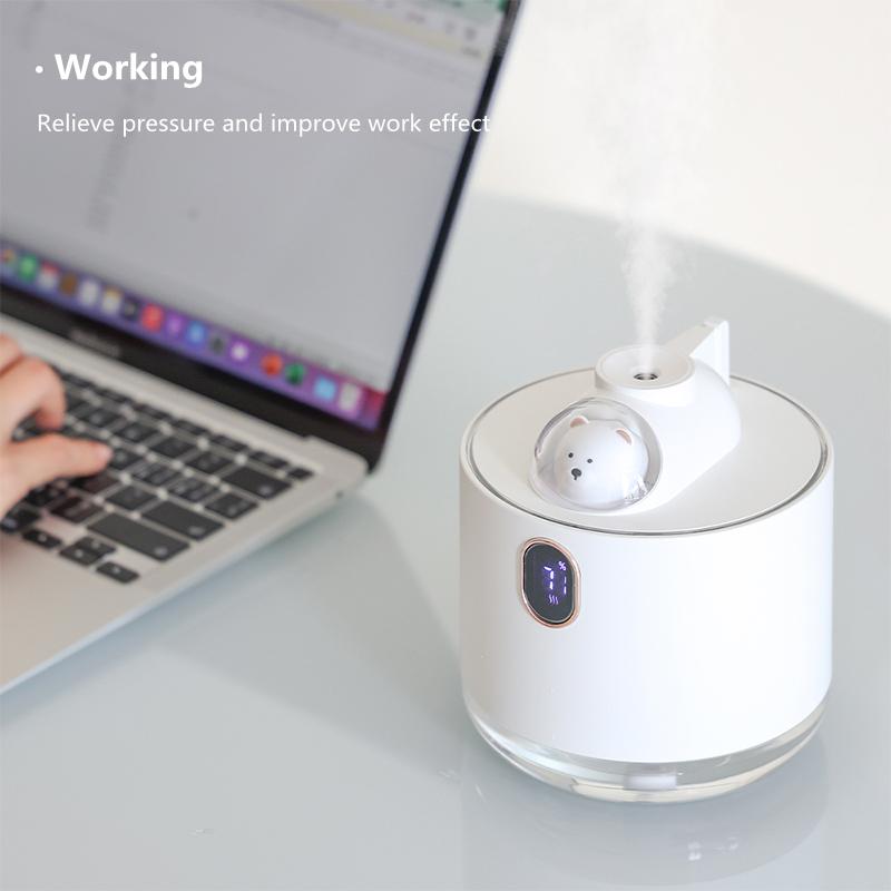 Lovely Pet 500ml Air Humidifier 2000mah Chargeable Mist Maker Fogger Led Light Humidificador For Home Ultrasonic Aroma Diffuser