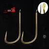 Barbless Japanese Fishing Hooks with TG Black Sleeve, Sharp Point, and Wire Groove - 100 Pieces