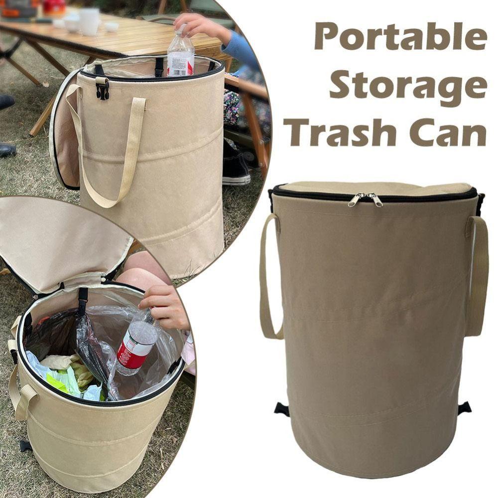 Foldable Camping Garbage Bin Large Capacity Deciduous Garbage Bag  Household Cleaning