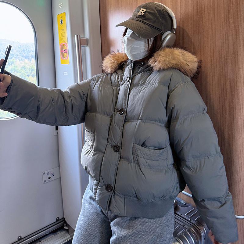 2025 Winter New Student Padded Uniform Women's Korean Loose Thickened Warm Padded Jacket Bread Jacket Jacket