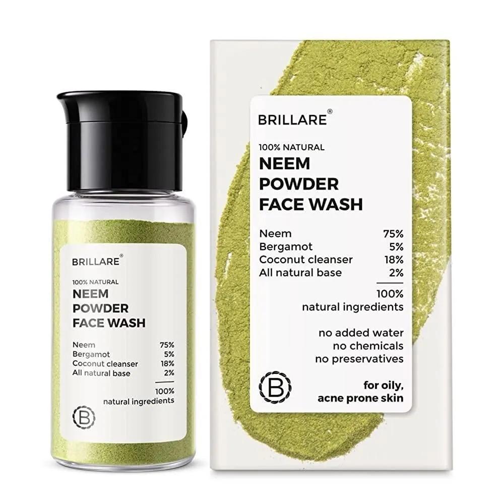 

Brillare Real Neem Facial Cleanser Face Wash for Oily Skin Bergamot Powder 15g