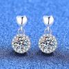 Sterling Heart Stud Earrings Women With Moissanite CZ Minimalist Geometric Design Lightweight Luxury Jewelry