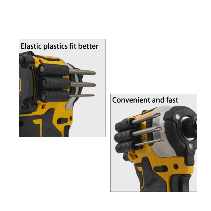 Professional Magnetic Screwdriver Bit Holder 3 Hole Design Nonslip Rubber Grip Lightweight 12g For Electric/Manual Tool