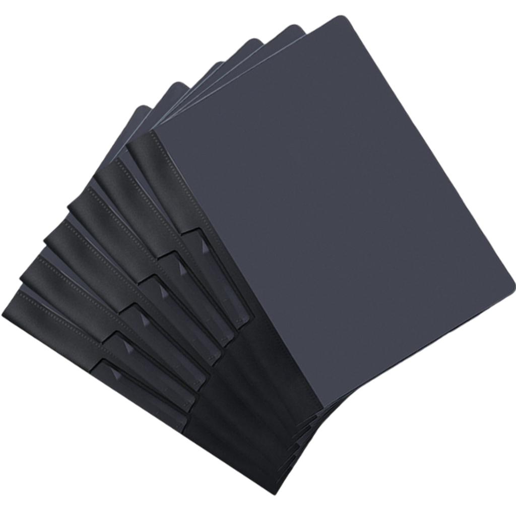 6Pcs File Sleeves with Rotating Clamp Document Test Paper Organiser Letter Size Filing Folder Hold 200 Sheet for Office