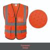 Fluorescent Mesh Safety Vest with Reflective Strips and Multi-Pocket Design