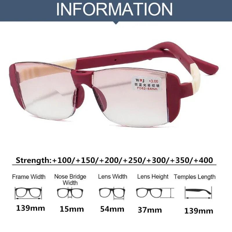 Women Vintage Rimless Bifocal Glasses Luxury Design Far Sight Reading Glasses Square Transparent Presbyopia Eyewear for Man Lady