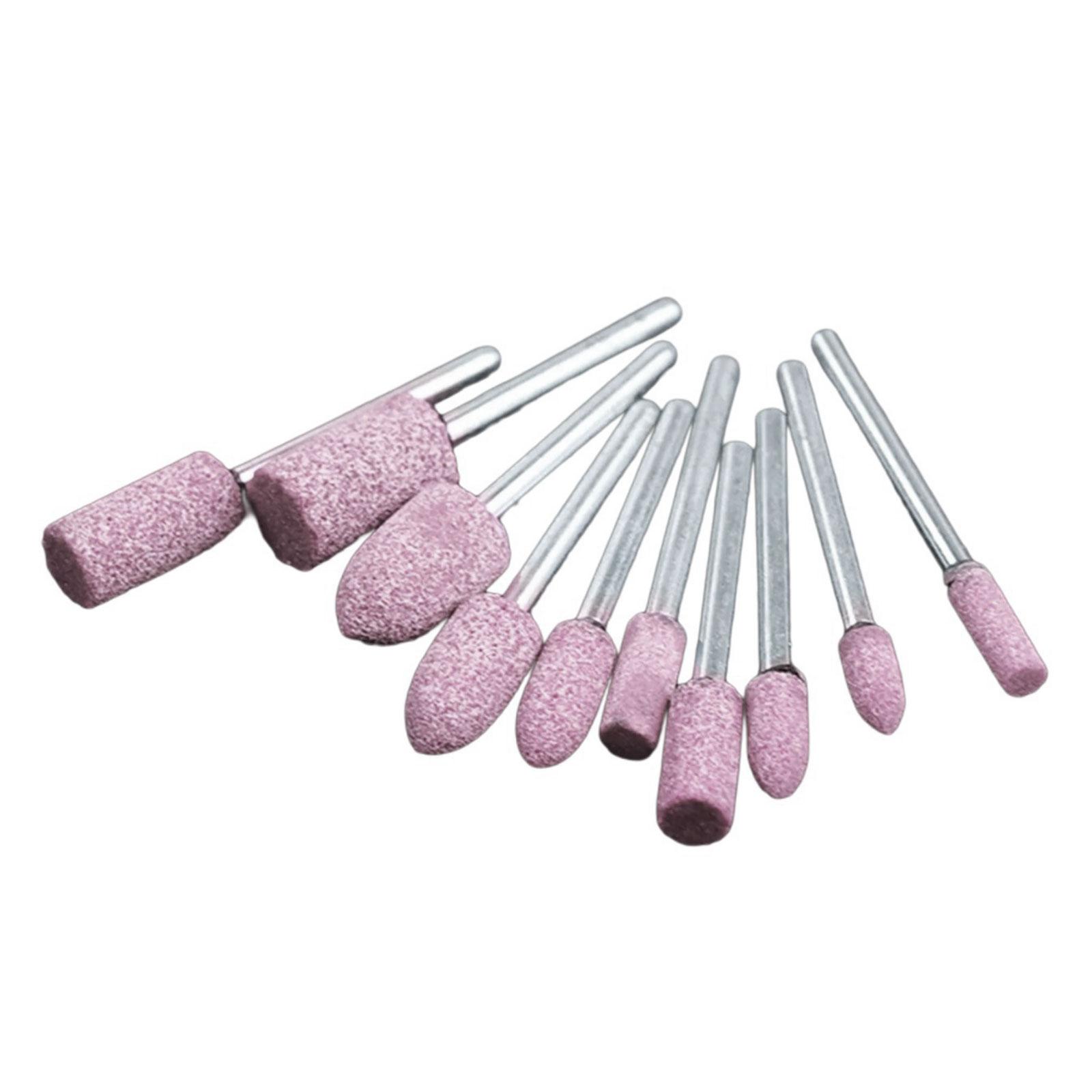 

10Pcs Sanding Rotary Burrs Set Fine Grit Grinding Wheels for Artistic Carving Stone Metal Polishing Tasks 1 рожевий