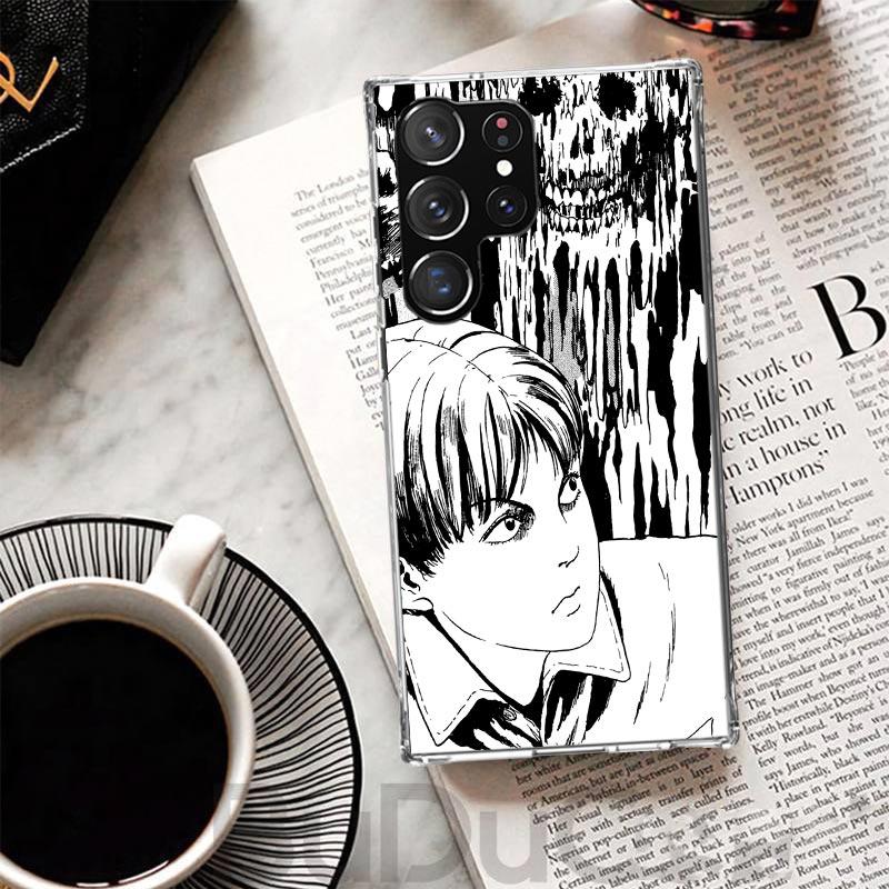 Japanese Horror Comic Anime Cover For Samsung Galaxy S23 S22 S24 S25 Ultra S21 Plus S20 FE Phone Case S25Edge S10 + Print Coque