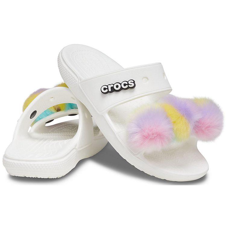 Crocs Classic Fur Sure 2 Straps Sandals 'White' 207405-100