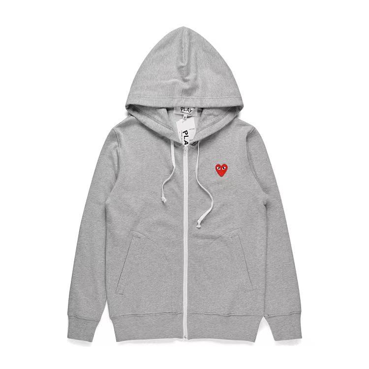 Chuan Jiu 2024 A/W Heart Hoodie: Unisex Stand Collar Zipper Pullover with Drawstring Hood