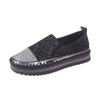 Summer New Flat-bottomed Thick-soled Glit Women's Singles Shoes for Lazy People