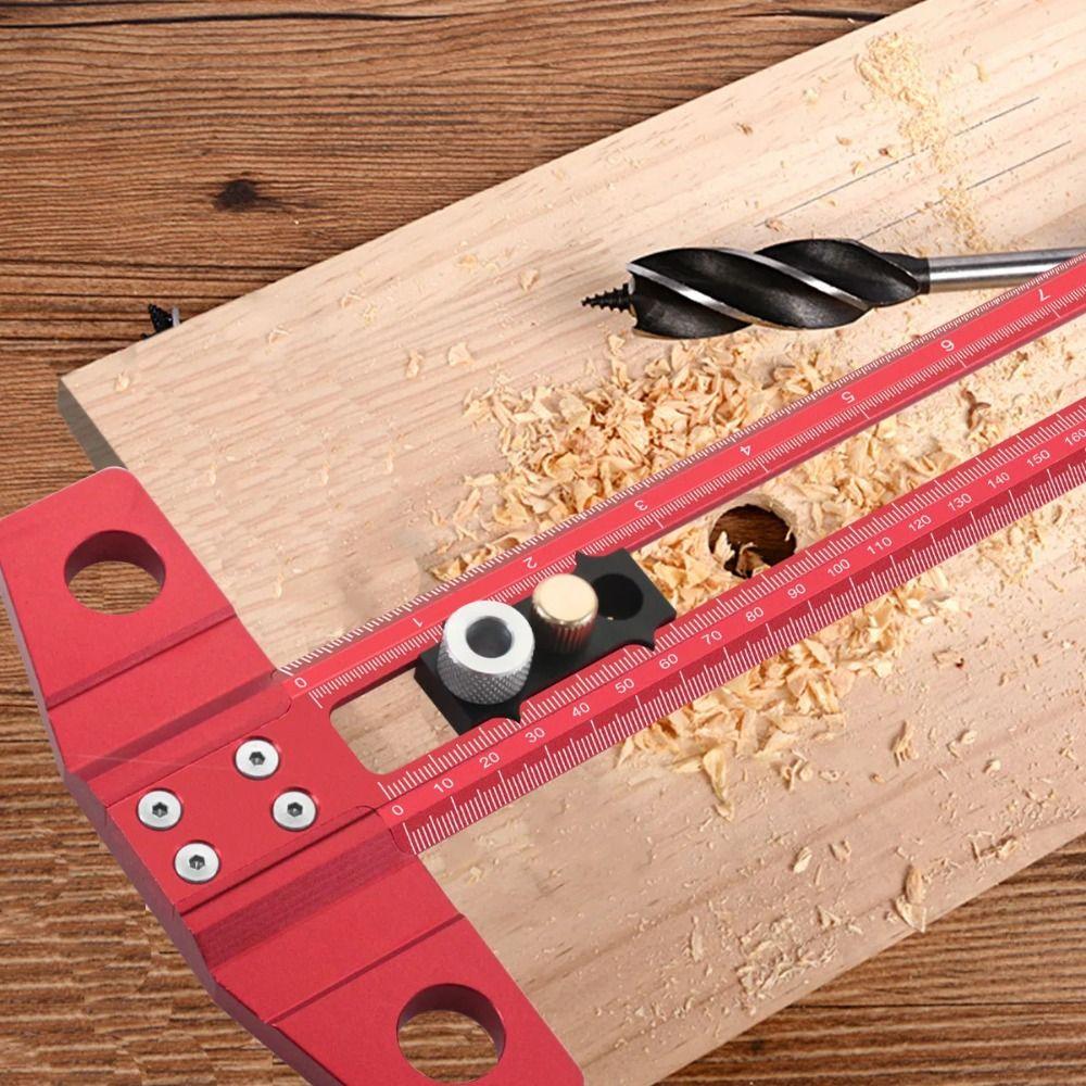 2 In 1 Line Marking Ruler Aluminum Alloy Scriber Marking Ruler  Woodworking