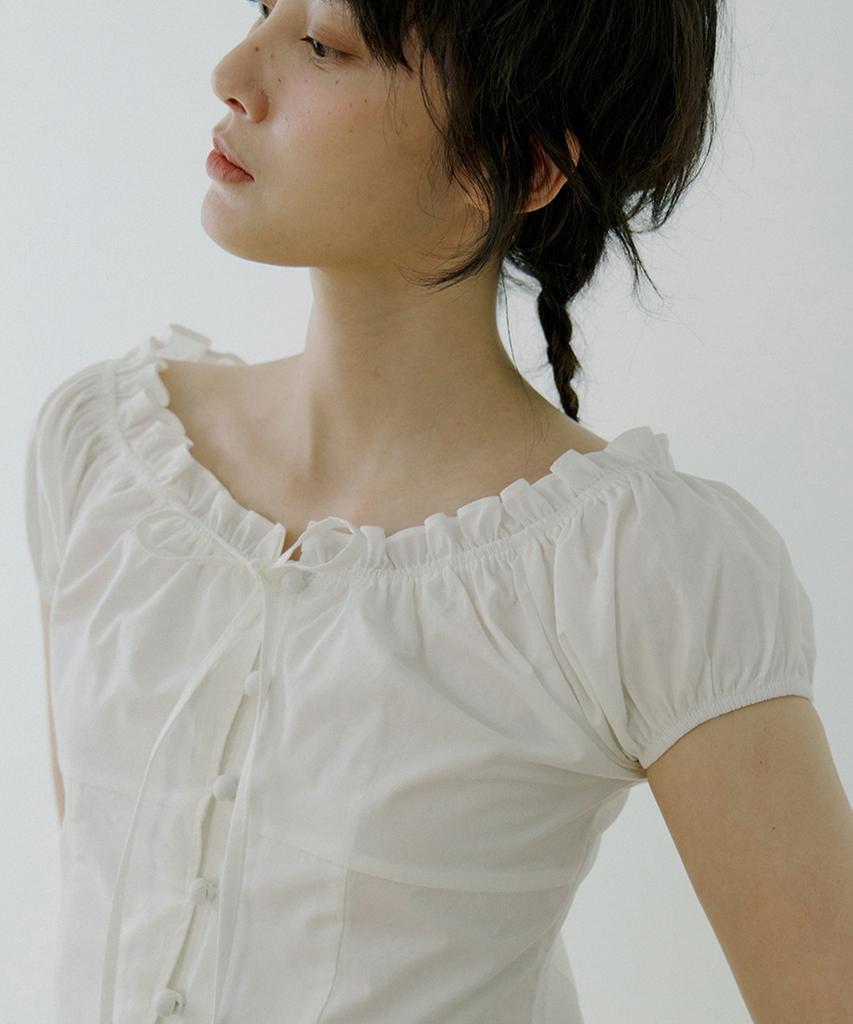 REORG Woi Puff Moddable Blouse White