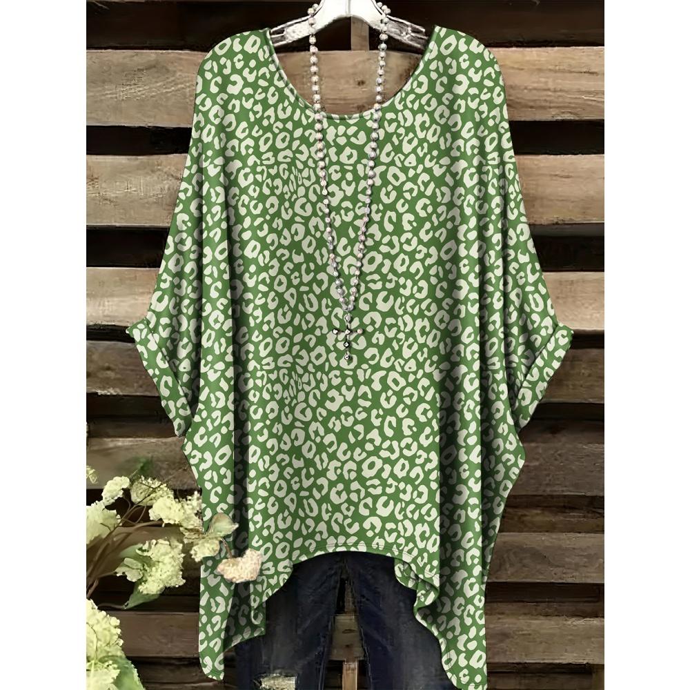 Damska Koszulka z Nadrukiem Zwierzęcym Modny Top do Formalnych Okazji Można Prać w Pralce Codzienny Damski T-shirt z Krótkim Rękawem Wygodne Vintage Odzież