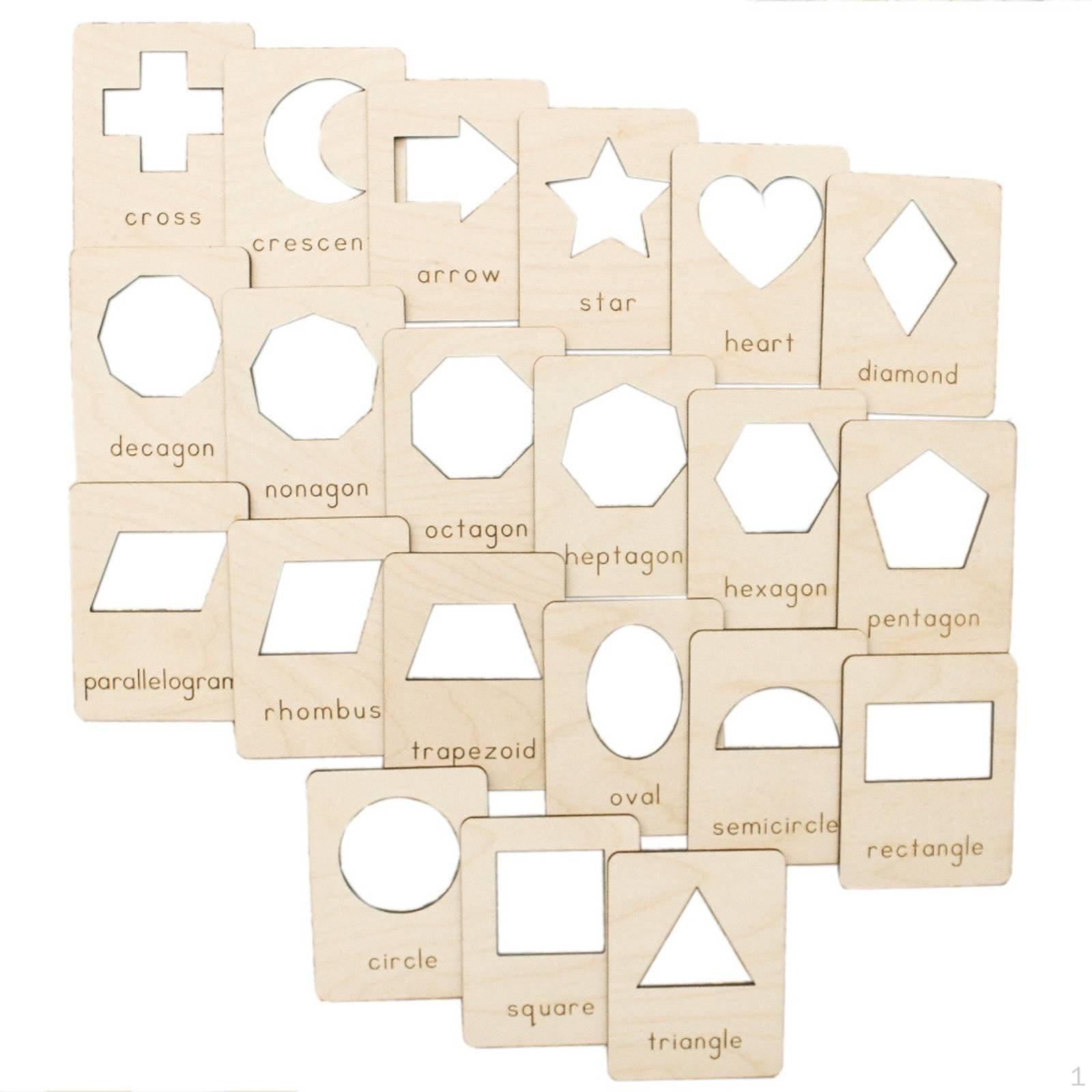 Wooden Shape Template Set Early Education Drawing Practice Geometric Templates