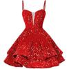 Evening Dress Spring and Autumn New Sequins Short Homecoming Dress Prom Sweet Dress Cocktail Party Dress