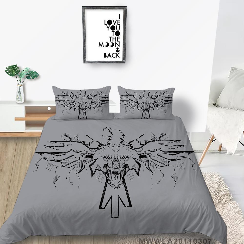 2023 New Style Comforter Cover Set 3D Wolf Printing Duvet Cover Animals Polyester Home Textiles Boys Girls Single Size Pillowcase