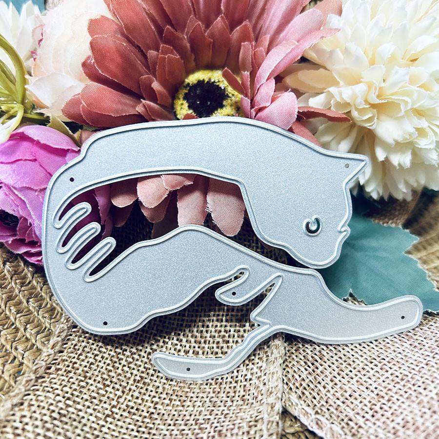 Cartoon Cat Metal Cutting Dies Scrapbook Paper Decoration Template Embossing DIY Paper Card Craft