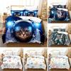 Astronaut im Weltraum Katze Bettdeckenbezug mit Kissenbezug Bettwäscheset Einzelbett Doppelbett Twin Full Queen King Size für Schlafzimmerdekor