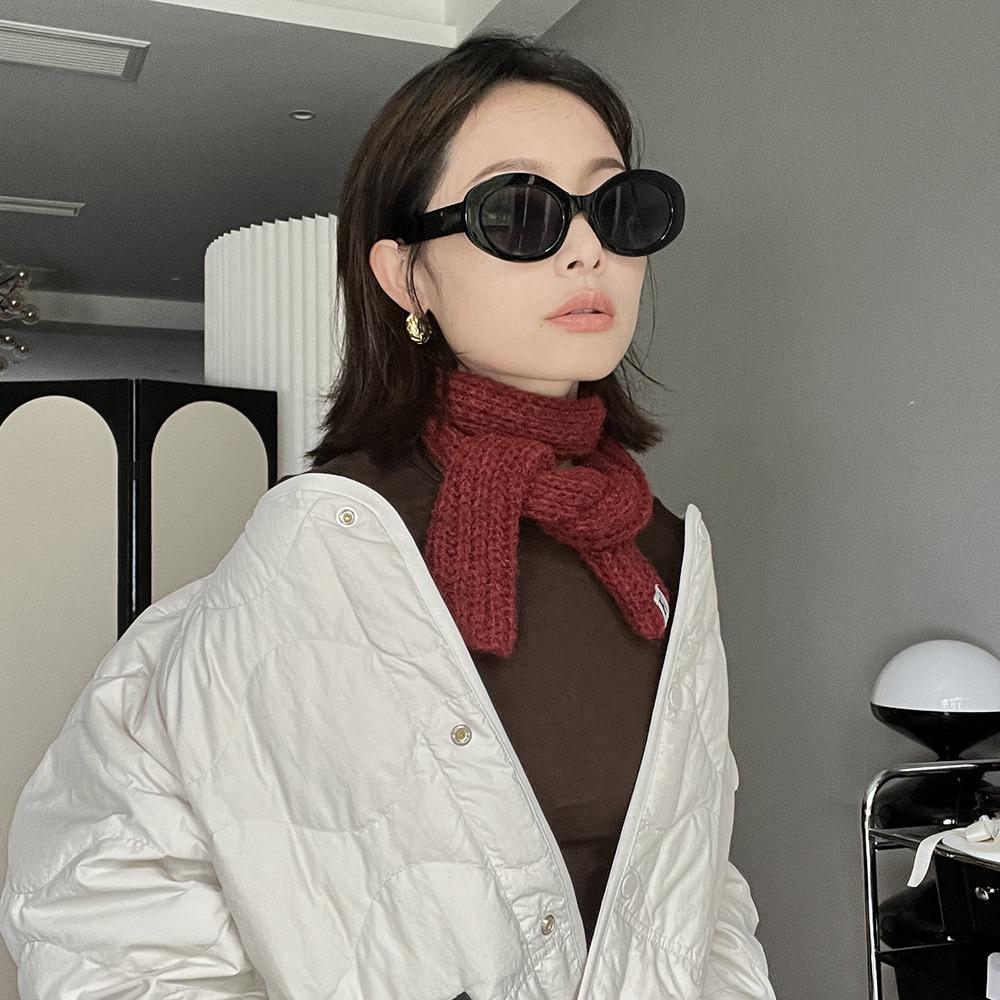 Imitation Cashmere Wool Knitted Scarves Solid Color Winter Scarves Fashion Narrow Long Scarf