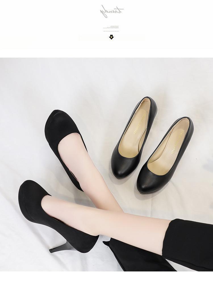 Damen Schwarze Stiletto Plateau Heels 5-8cm - Professionelle Arbeits- & Interviewschuhe