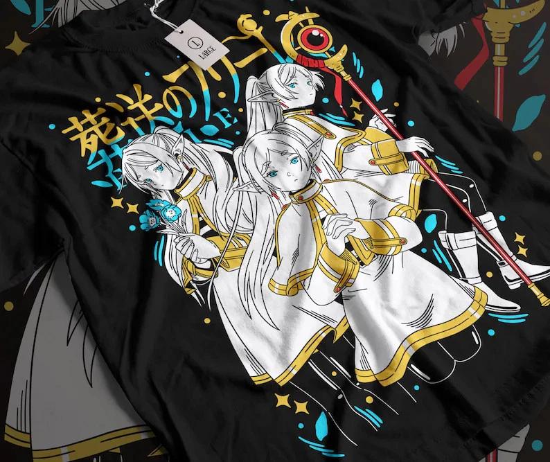 Anime Frieren Black T Shirt Unisex Style S