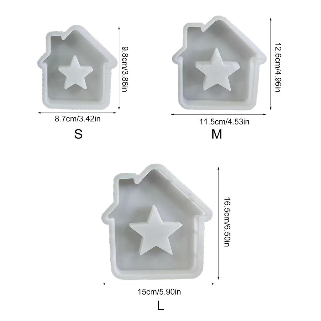 Star House Candle Molds Love Heart House Resin Molds for Making Candle Cake Fondant Room Decorations Gypsum Ornaments