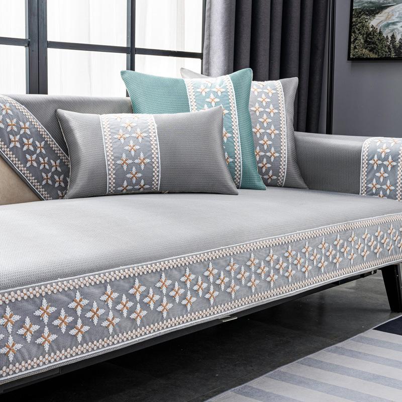 Ice Silk Sofa Cushion Summer Summer Non-Slip Sofa Cover Cushion Simple Modern Summer Mat Cover Cloth