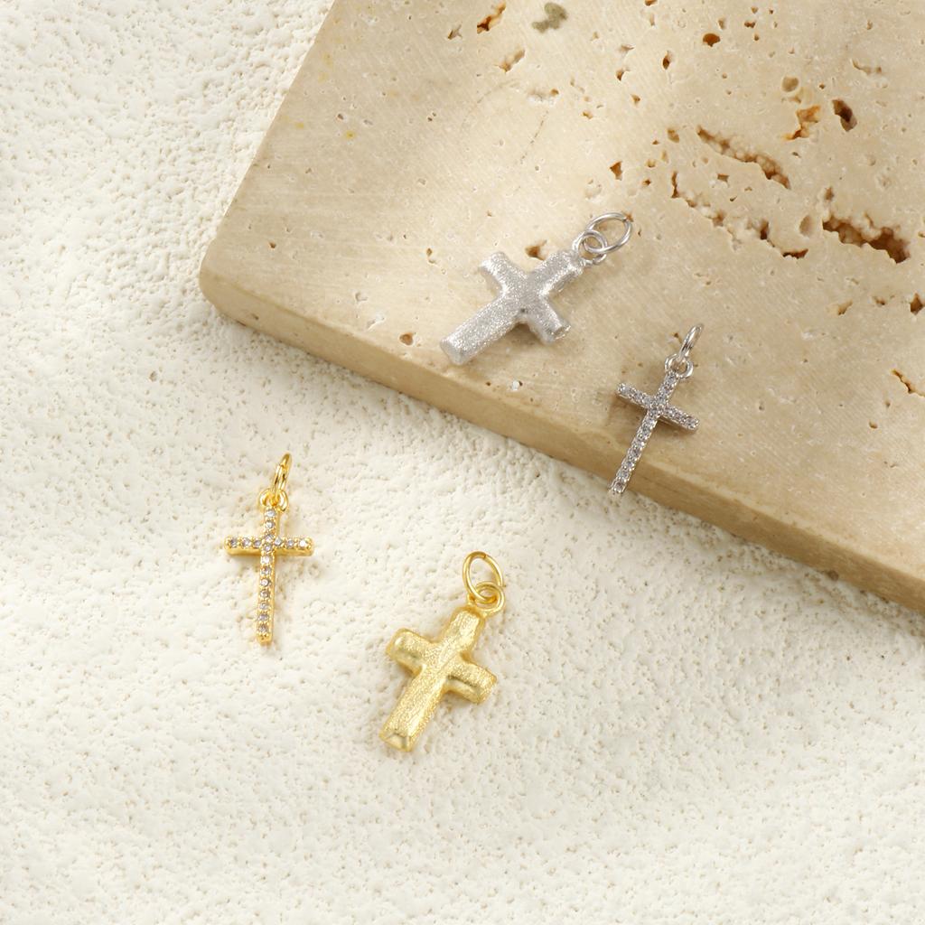 2 PCs Brass Religious Charms Gold Plated Cross Pendants For DIY Necklace Bracelet Earrings Jewelry Making Findings