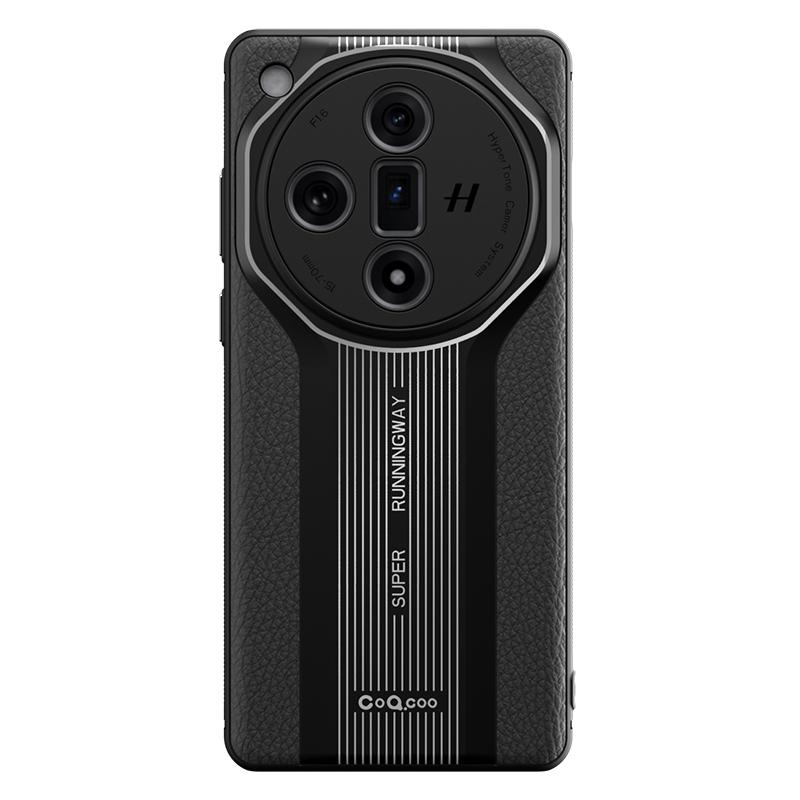 

Q.COO Супер Беговая Серия 2 для Чехол для Oppo Find X7 Ultra PU+ТПУ+Акриловая Задняя Крышка Black