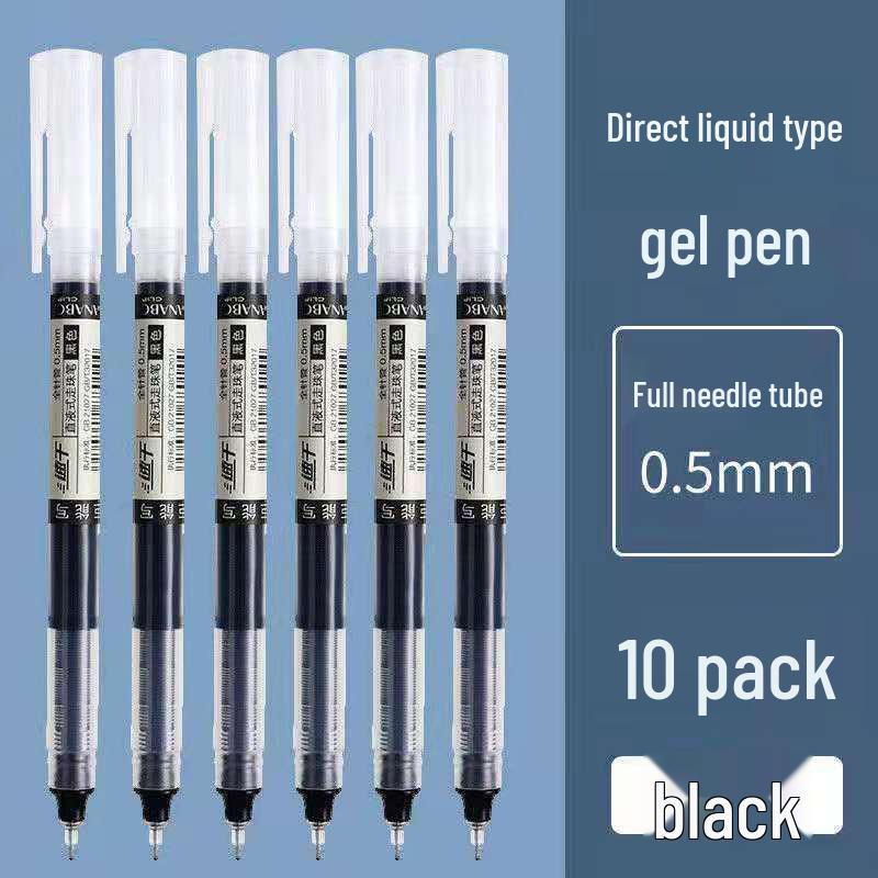 Vibrant Quick-Dry Gel Ink Rollerball Pen 0.5mm Needle Tip, Large Capacity