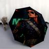 1pc Michael Jackson Automatic Folding Umbrella - Compact 8-Rib Design, Durable Plastic & Iron,  F104016