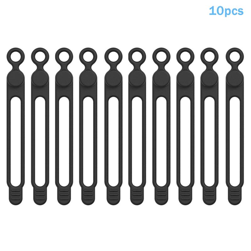Adjustable Silicone Multi Purpose Cable Organizer Fastening Strap for Electronics TV Charging Cord Storage